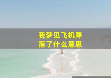 我梦见飞机降落了什么意思