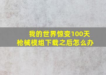 我的世界惊变100天枪械模组下载之后怎么办