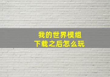 我的世界模组下载之后怎么玩