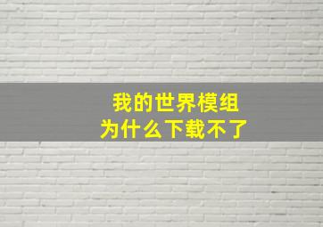 我的世界模组为什么下载不了