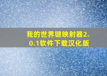 我的世界键映射器2.0.1软件下载汉化版