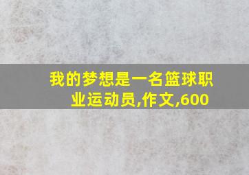 我的梦想是一名篮球职业运动员,作文,600