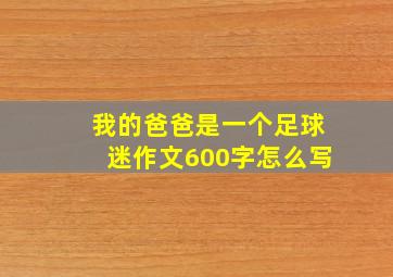 我的爸爸是一个足球迷作文600字怎么写