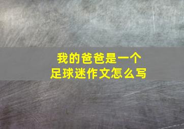 我的爸爸是一个足球迷作文怎么写