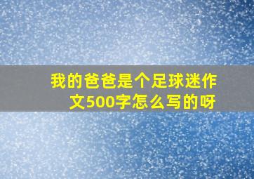 我的爸爸是个足球迷作文500字怎么写的呀