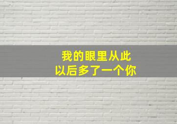 我的眼里从此以后多了一个你