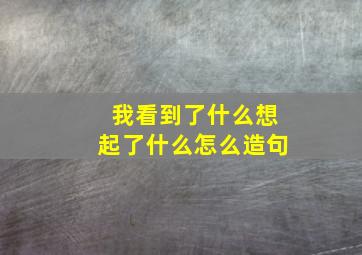 我看到了什么想起了什么怎么造句