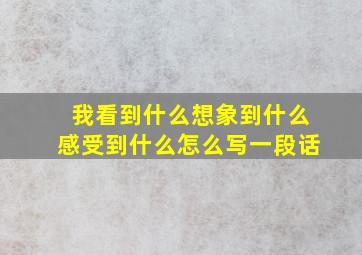 我看到什么想象到什么感受到什么怎么写一段话