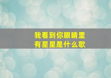 我看到你眼睛里有星星是什么歌