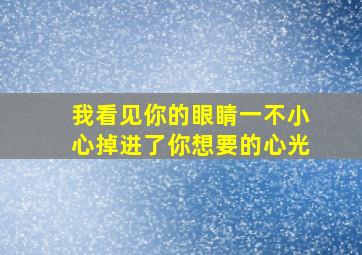 我看见你的眼睛一不小心掉进了你想要的心光