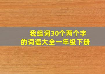 我组词30个两个字的词语大全一年级下册