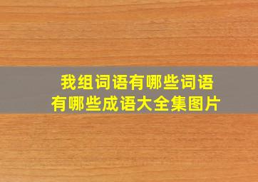 我组词语有哪些词语有哪些成语大全集图片