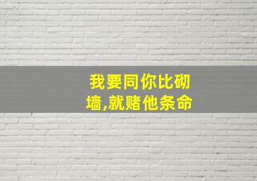 我要同你比砌墙,就赌他条命