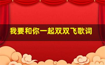 我要和你一起双双飞歌词