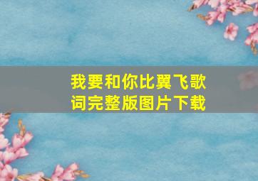 我要和你比翼飞歌词完整版图片下载