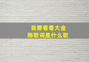 我要看看大金刚歌词是什么歌