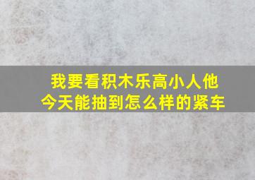 我要看积木乐高小人他今天能抽到怎么样的紧车