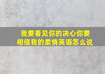 我要看见你的决心你要相信我的柔情英语怎么说