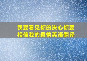 我要看见你的决心你要相信我的柔情英语翻译