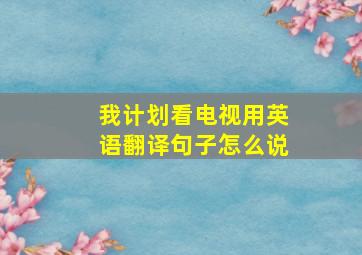 我计划看电视用英语翻译句子怎么说