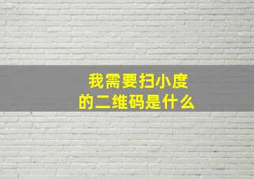 我需要扫小度的二维码是什么