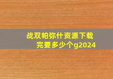 战双帕弥什资源下载完要多少个g2024