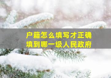 户籍怎么填写才正确填到哪一级人民政府