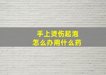 手上烫伤起泡怎么办用什么药