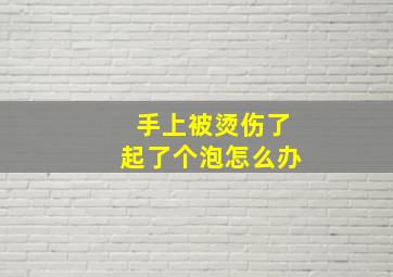 手上被烫伤了起了个泡怎么办