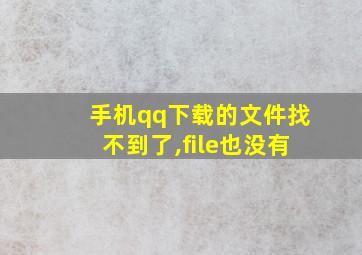 手机qq下载的文件找不到了,file也没有