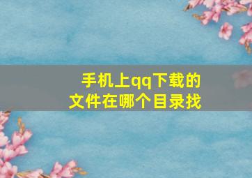 手机上qq下载的文件在哪个目录找