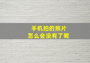 手机拍的照片怎么会没有了呢