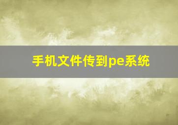 手机文件传到pe系统