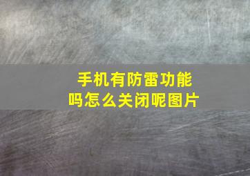 手机有防雷功能吗怎么关闭呢图片