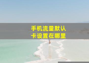 手机流量默认卡设置在哪里