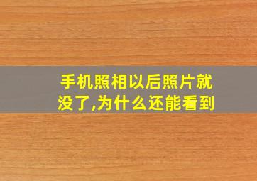 手机照相以后照片就没了,为什么还能看到