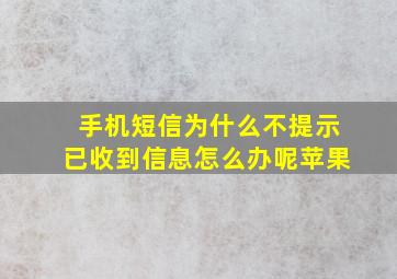 手机短信为什么不提示已收到信息怎么办呢苹果