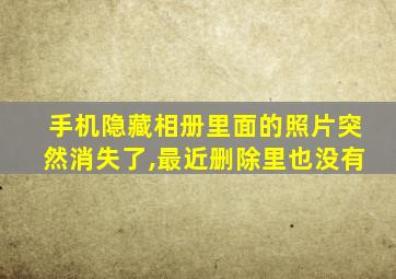 手机隐藏相册里面的照片突然消失了,最近删除里也没有