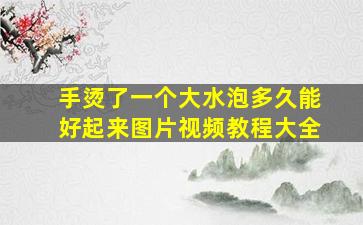 手烫了一个大水泡多久能好起来图片视频教程大全