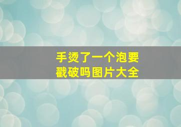 手烫了一个泡要戳破吗图片大全