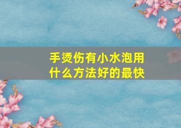 手烫伤有小水泡用什么方法好的最快