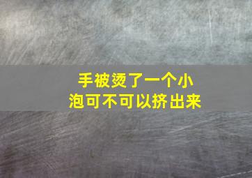 手被烫了一个小泡可不可以挤出来