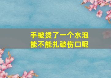 手被烫了一个水泡能不能扎破伤口呢