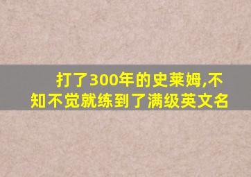 打了300年的史莱姆,不知不觉就练到了满级英文名