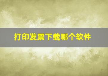 打印发票下载哪个软件