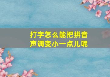 打字怎么能把拼音声调变小一点儿呢