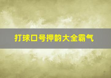 打球口号押韵大全霸气