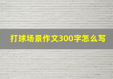 打球场景作文300字怎么写