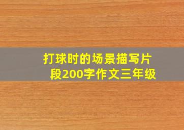 打球时的场景描写片段200字作文三年级