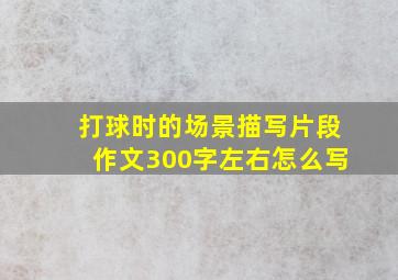 打球时的场景描写片段作文300字左右怎么写